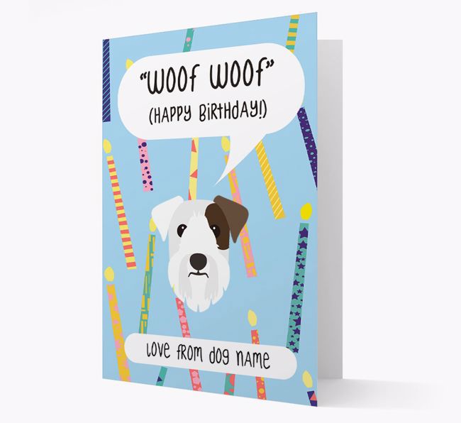 Personalised 'Woof Woof' Birthday Card with {breedFullName} Icon